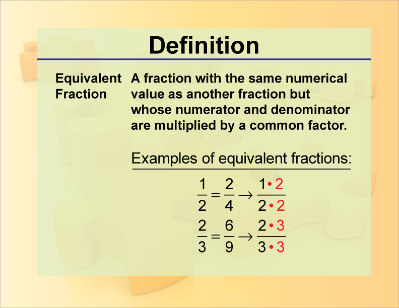 Fractions Review Level 2 Vocabulary Media4Math