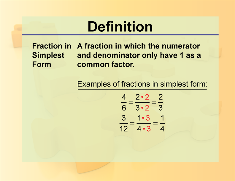 45 Fraction Simplest Form