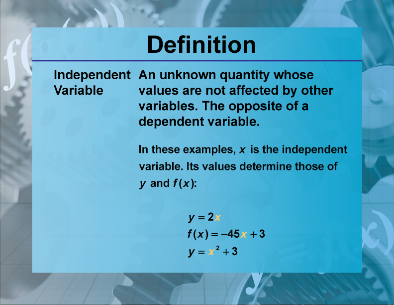 Definition Functions And Relations Concepts Independent Variable 