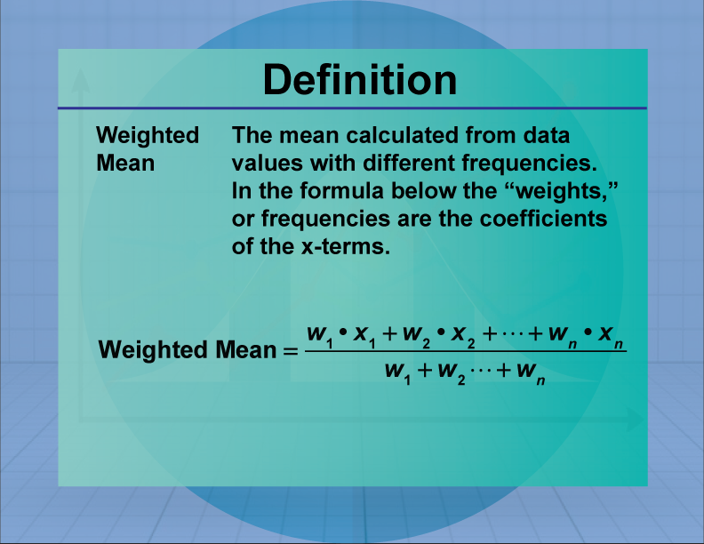 Definition Measures Of Central Tendency Weighted Mean Media4Math