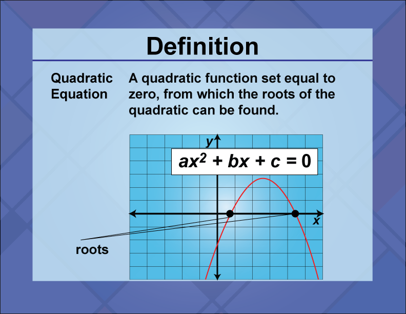 Definition Quadratics Concepts Quadratic Equation Media4Math