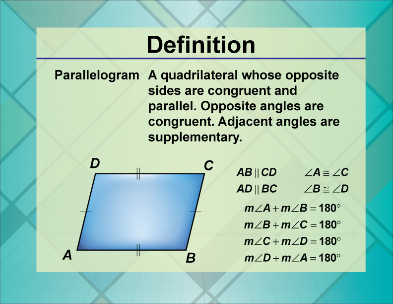 Definition Quadrilateral Concepts Parallelogram Media4math 7785