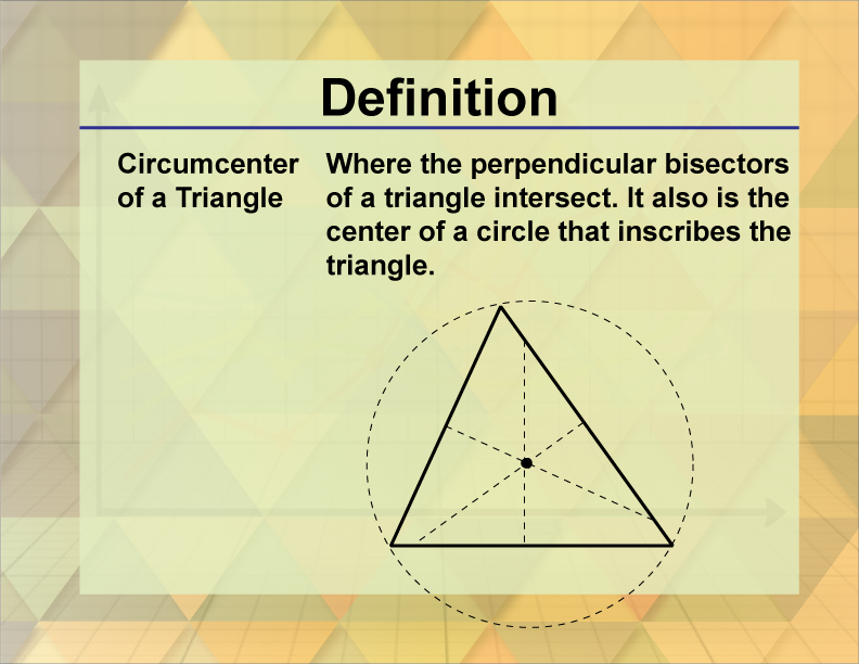 Definition Triangle Concepts Circumcenter Of A Triangle Media4Math