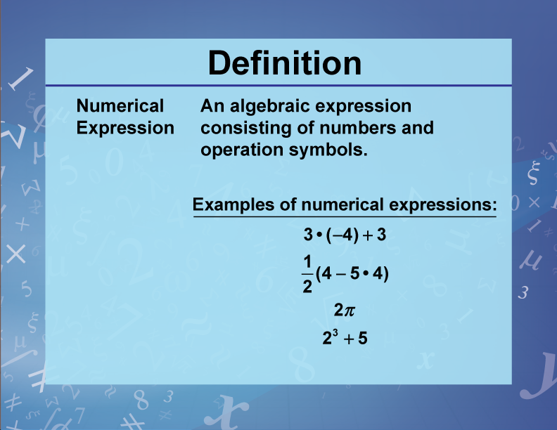 Definition Variables Unknowns And Constants Numerical Expression 