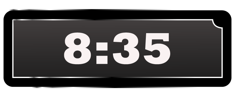 Math Clip Art--Digital Clock Face Showing 8:35
