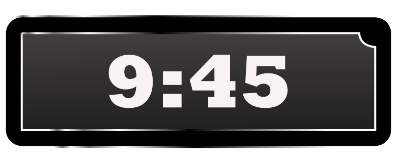 Math Clip Art--Digital Clock Face Showing 9:45