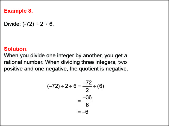 Student Tutorial Dividing Rational Numbers Media4Math