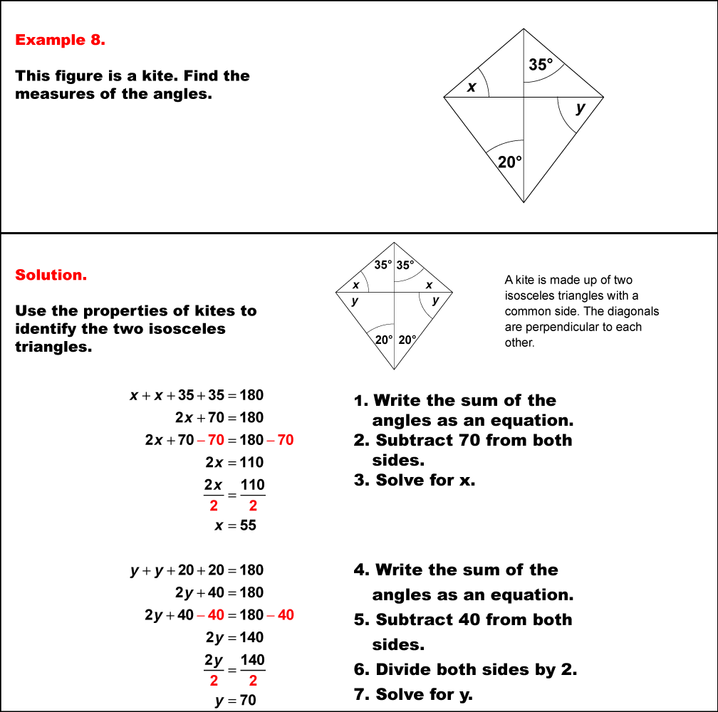 Math Example--Solving Equations--Solving Equations with Angle Measures 2--Example 8