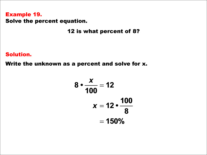 Math Example--Percents-- Equations with Percents: Example 19