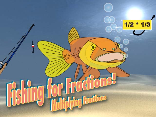 Interactive Math Game--Fishing for Fractions, Multiplication