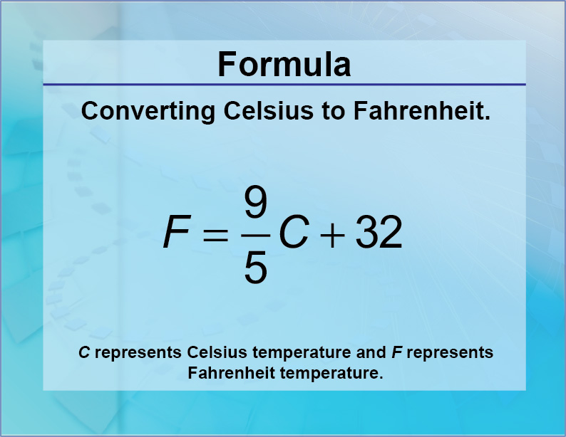 formulas for temperature conversion