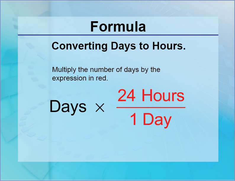 FormulasConverting Days to Hours Media4Math