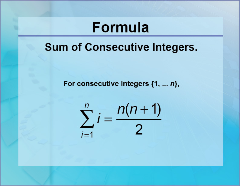 Sum Of Consecutive Integers slidesharetrick