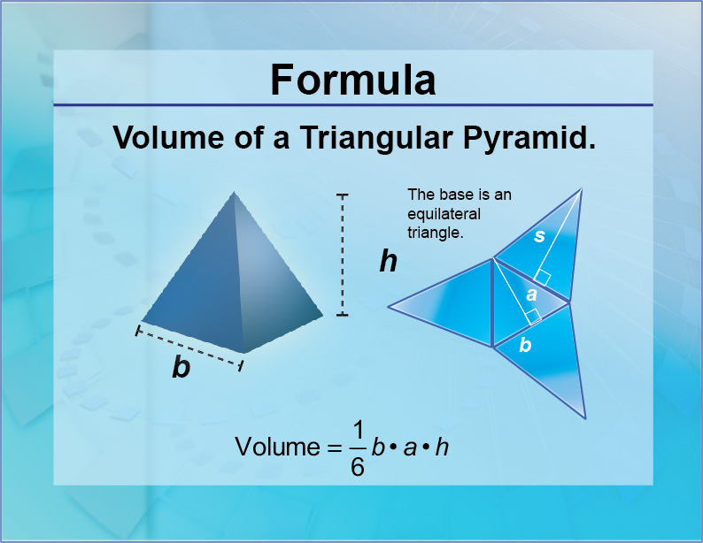 Formulas--Volume of a Triangular Pyramid | Media4Math Volume Of A Triangular Pyramid Formula