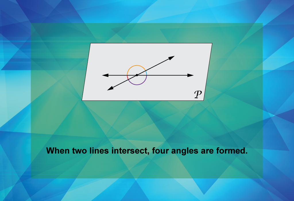 When two lines intersect, four angles are formed.