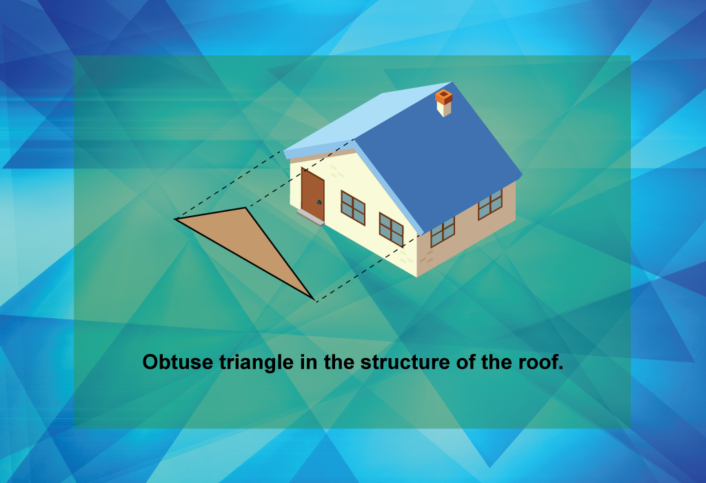 Obtuse triangle in the structure of the roof.