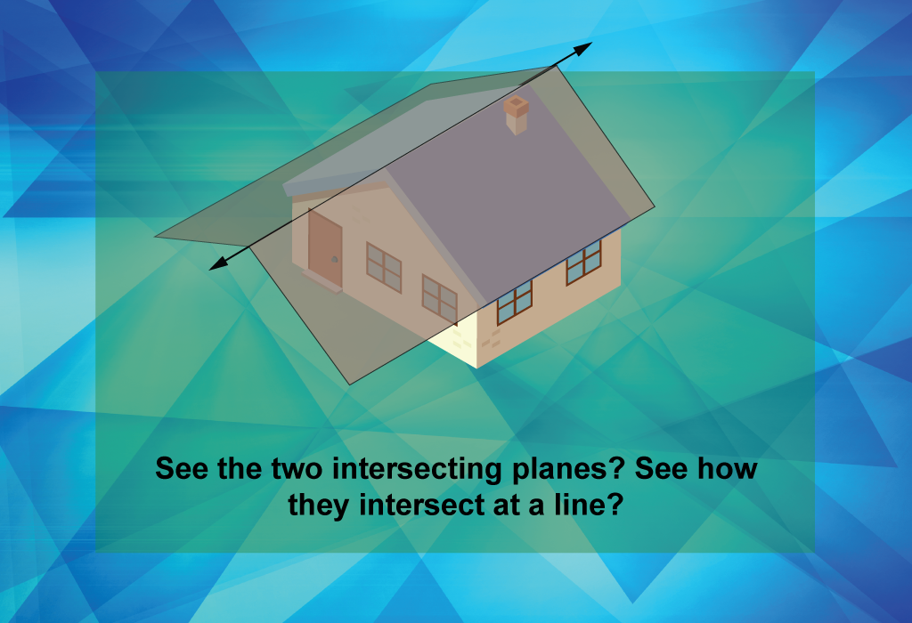 See the two intersecting planes? See how they intersect at a line?