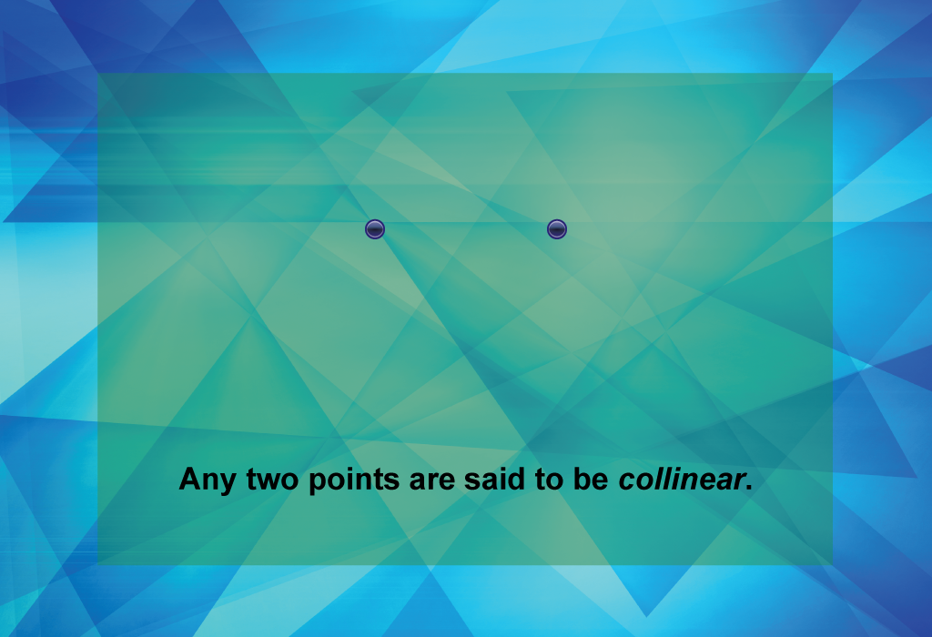 Any two points are said to be collinear.