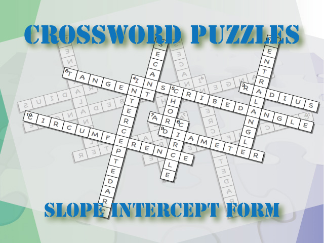 Interactive Crossword Puzzle Slope Intercept Form Media4Math