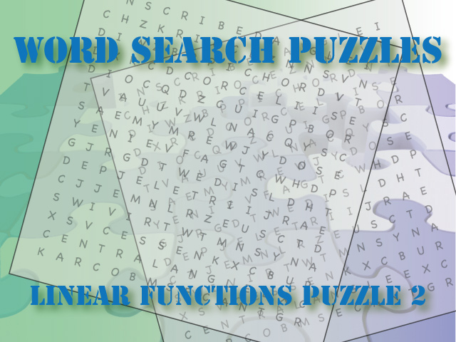Interactive Word Search Puzzle--Linear Functions, Puzzle 2