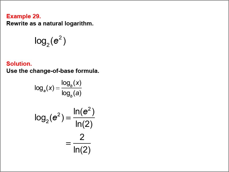 natural logarithm examples