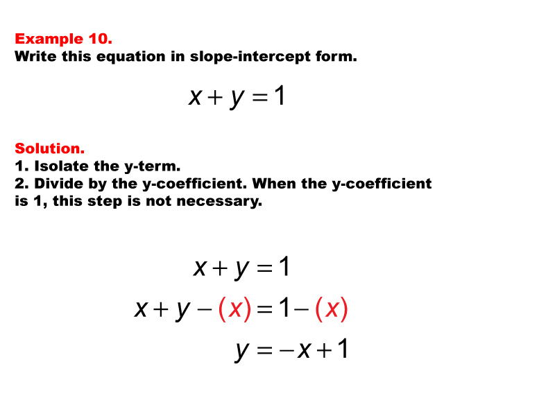 linear equation example