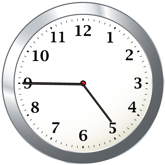 Clock Face Showing 4:45