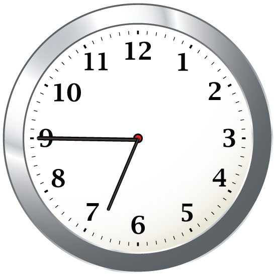 Clock Face Showing 6:45