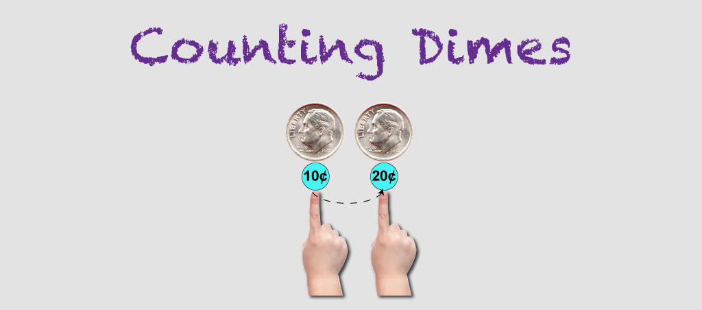 Math Clip Art--Counting Examples--Counting Dimes, Image 1