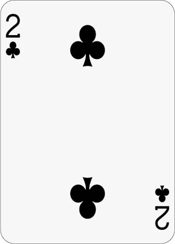 Math Clip Art--Playing Card: The 2 of Clubs