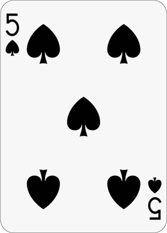 MathClipArt  Playing Card  The 5 Of Spades 