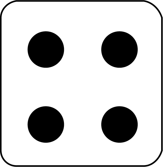 Single Die with the Number 4 Showing