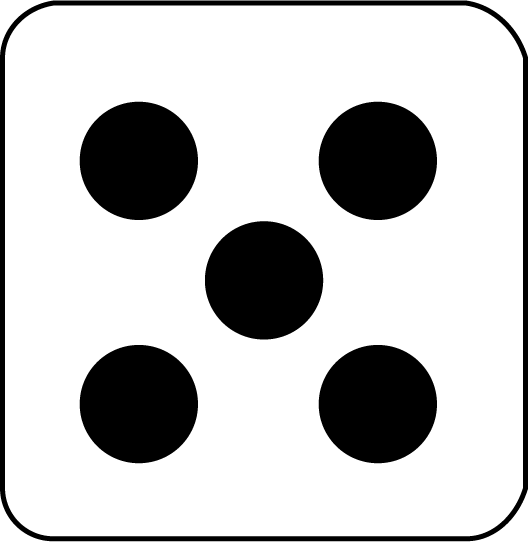 Single Die with the Number 5 Showing