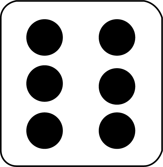 Single Die with the Number 6 Showing