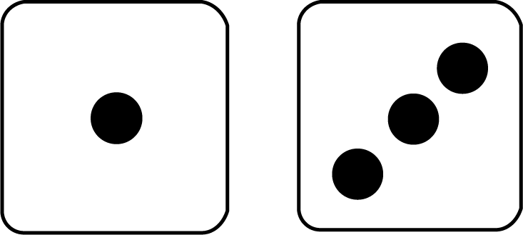 Two Dice Showing the Sum of 4, Version A