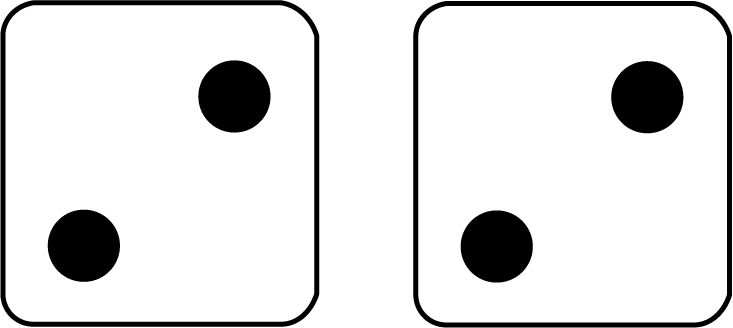 Two Dice Showing the Sum of 4, Version B