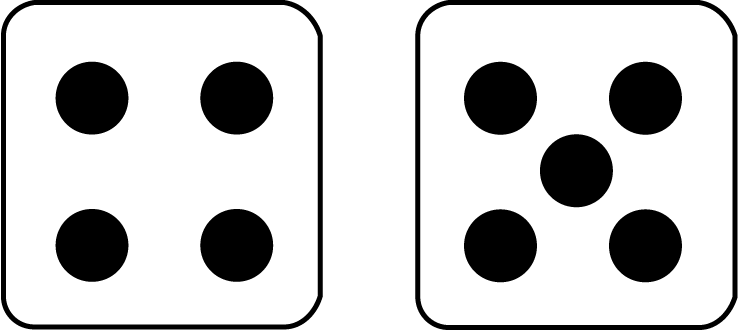 Two Dice Showing the Sum of 9, Version B