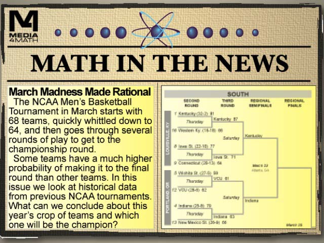 Math in the News: Issue 50--March Madness Made Rational