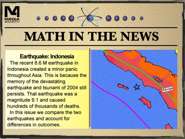 Math in the News: Issue 54--Earthquake: Indonesia