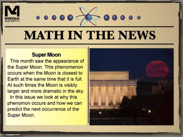 Math in the News: Issue 57--Super Moon