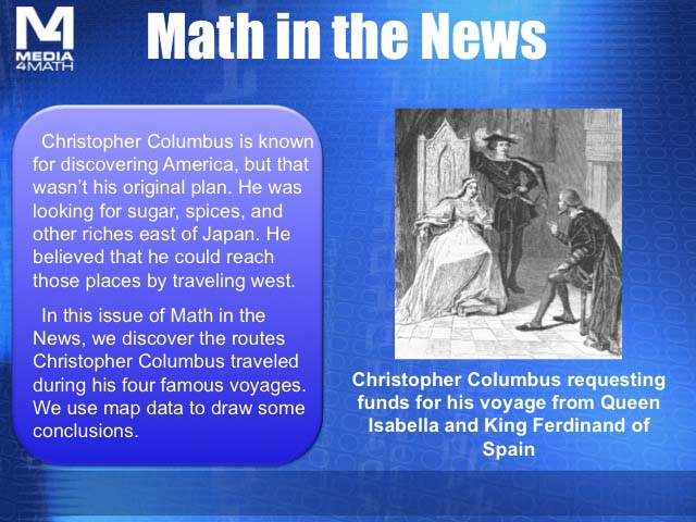Math in the News: Issue 63--Columbus's Voyages