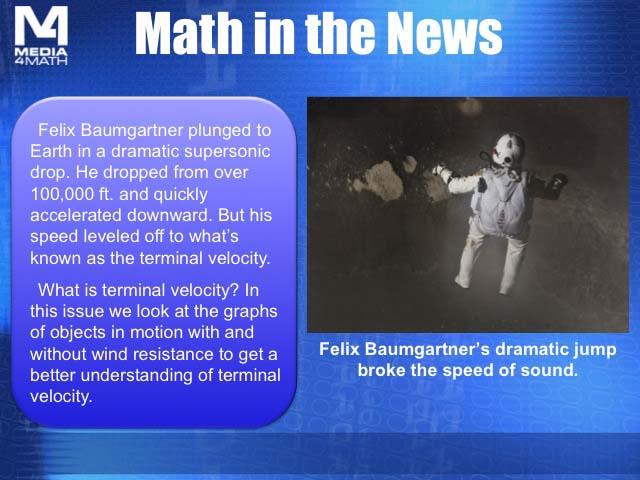 Math in the News: Issue 64--Felix Baumgartner's Jump