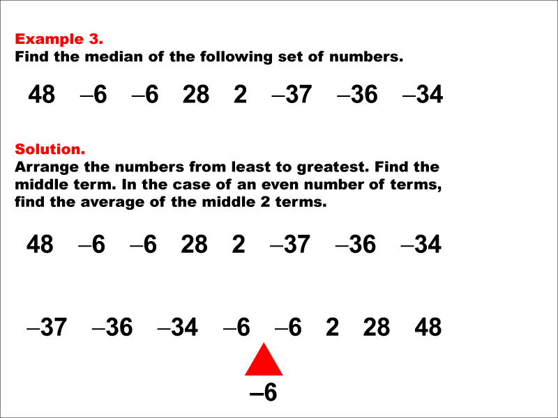 Math Example--Measures of Central Tendency--Median: Example 3