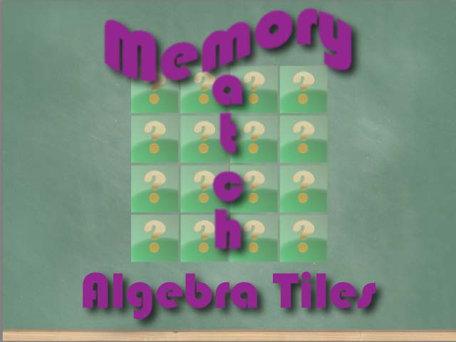 Interactive Math Game--Memory Game, Algebra Tiles