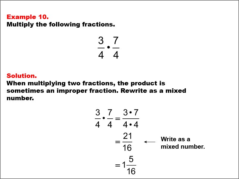 FRACTION - MULTIPLICATION of fractions