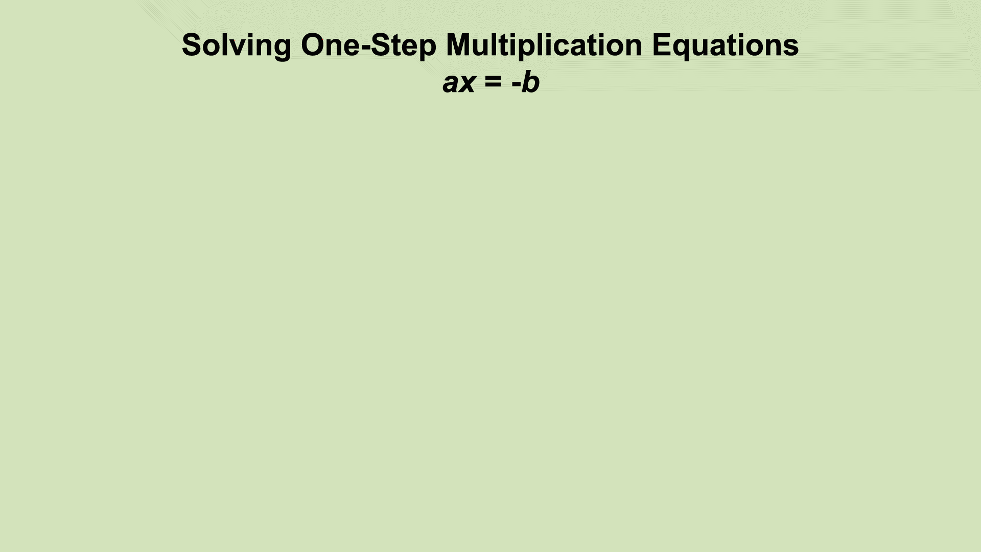 Animated Math Clip Art Equations Solving One Step Multiplication Equations 3 Media4Math