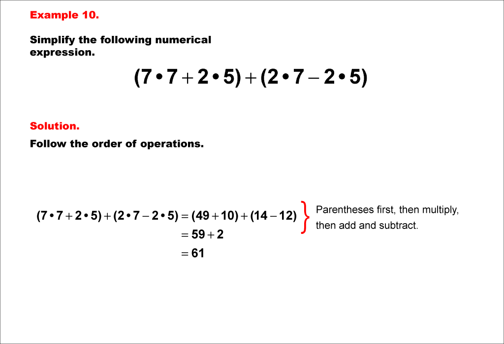 numerical operations vs math problem solving