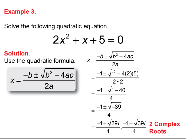 quadratic equation solver with imaginary numbers
