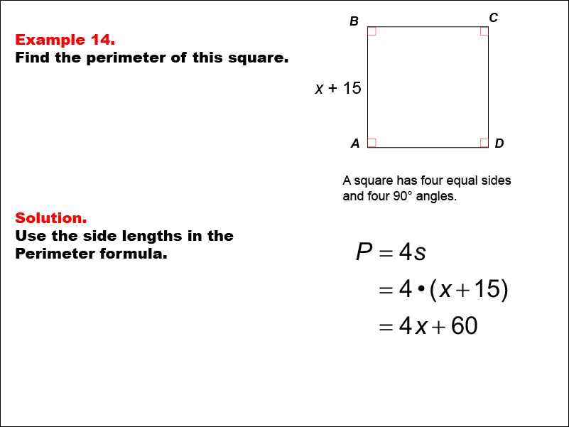 Math Example--Area and Perimeter--Quadrilaterals: Example 14