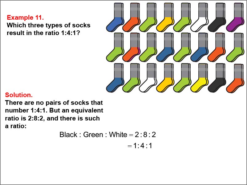 Ratios and Rates: Example 11. Calculating a 1:4:1 ratio.